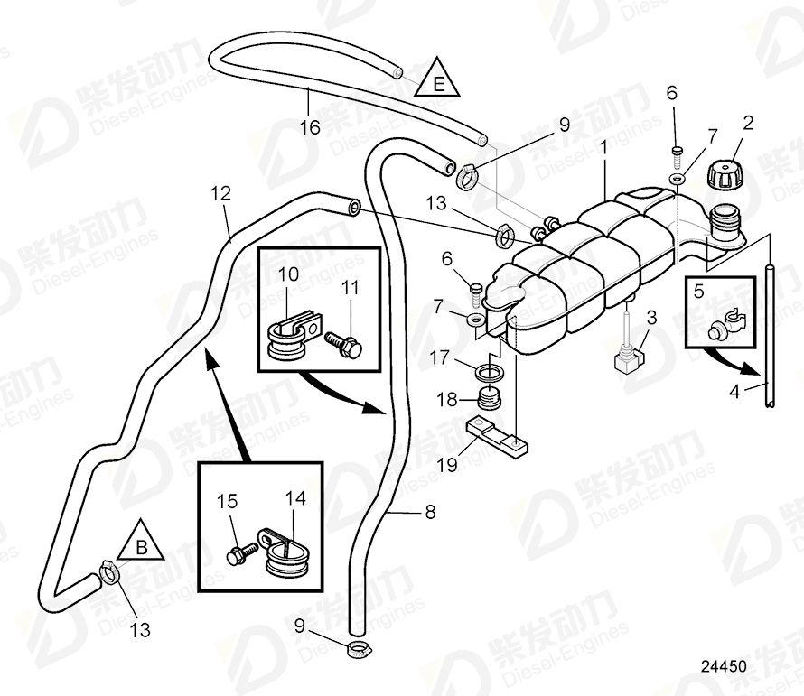 VOLVO Hose clamp 20893584 Drawing